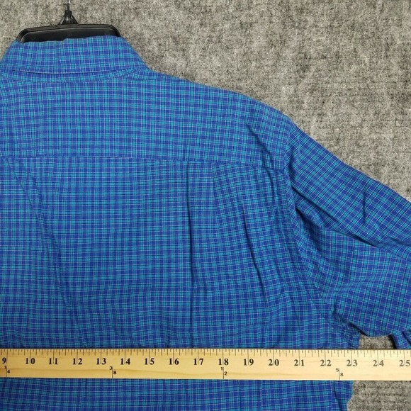 j.crew tailored shirt L blue plaid cotton preppy classic everyday essential - Picture 9 of 11